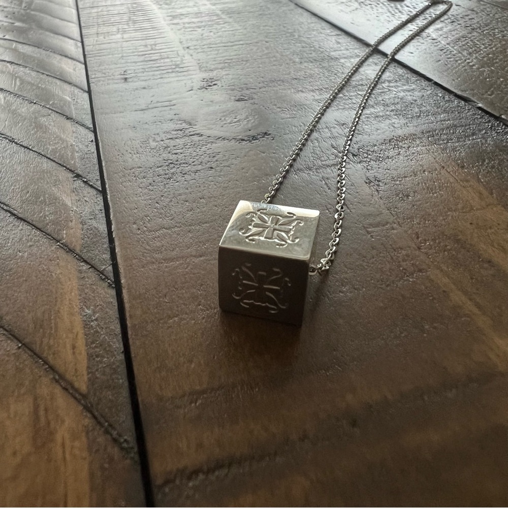 Rustic Cuff Texas State Cube Silver Necklace - image 4